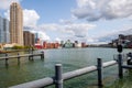 View of the Kop van Zuid from the Rijnhaven bridge in Rotterdam Royalty Free Stock Photo