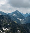 View from Koprovsky stit mountain peak in Vysoke Tatry mountains in Slovakia