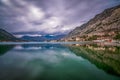 View Kotor Bay as seen from Kotor town shore