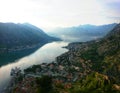 View  Kotor bay Montenegro Boka Kotorska Panorama Adriatic sea Cotor Royalty Free Stock Photo