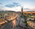 View of Krakow, Poland at sunset