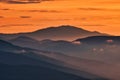 View of Kralova Hola peak from Velka Chochula mountain in Low Tatras Royalty Free Stock Photo