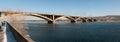 View on Krasnoyarsk and bridge over the river