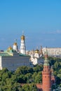 View of the Kremlin and the embankments from the Patriarchal Bridge from the Cathedral of Christ the Savior,Moscow,Russia Royalty Free Stock Photo
