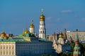 View of the Kremlin and the embankments from the Patriarchal Bridge from the Cathedral of Christ the Savior Royalty Free Stock Photo