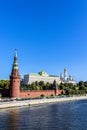 View at the Kremlin and the Grand Kremlin Palace from the Moskwa River in Moscow - Russia Royalty Free Stock Photo