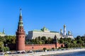 View at the Kremlin and the Grand Kremlin Palace from the Moskwa River in Moscow - Russia Royalty Free Stock Photo