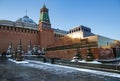 View of Kremlin and Lenins Mausoleum on the Red Square Royalty Free Stock Photo