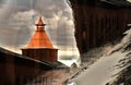 View of Kremlin in Nizhny Novgorod, Russia. Artistic collage Royalty Free Stock Photo