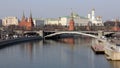 View of the Kremlin over Moscow River, Moscow, Russia Royalty Free Stock Photo