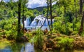 View of Krka National Park, Croatia, Europe. Splendid summer view of Krka waterfalls. Fantastic scene of Krka National Park,