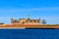 View of Kronborg Castle and Oresund strait in Helsingor Elsinore, Denmark Royalty Free Stock Photo