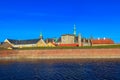 View of Kronborg Castle and Oresund strait in Helsingor Elsinore, Denmark Royalty Free Stock Photo