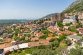 View from Kruja castle of old town in beautiful sunny day. Royalty Free Stock Photo