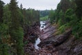 View on Kruununpuisto park in Imatra and spillway of Imatrankoski