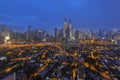 View of Kuala Lumpur City Center during Blue hour on the New Year morning 2016 Royalty Free Stock Photo