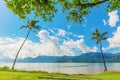 View at Kualoa Regional Park in Oahu, Hawaii Royalty Free Stock Photo