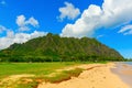 View at Kualoa Regional Park in Oahu, Hawaii Royalty Free Stock Photo