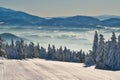 View from Kubinska Hola ski slope during winter