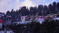 View of kufri in Himachal Pradesh with snow fall and trees image