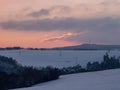 View of the Kuhberg in the wintry Vogtland Royalty Free Stock Photo