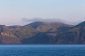 View on a Kunashir island with volcano Tyatya from the sea Royalty Free Stock Photo