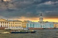 View of the Kunstkamera in St. Petersburg in the evening Royalty Free Stock Photo