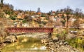 View of Kutaisi above the Rioni river Royalty Free Stock Photo