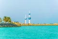 View of the Kuwait Towers - the best known landmark of Kuwait City....IMAGE Royalty Free Stock Photo