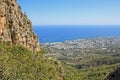 View of Kyrenia from Saint Hilarion Castle, Cyprus Royalty Free Stock Photo