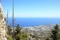 View of Kyrenia from Saint Hilarion Castle, Cyprus Royalty Free Stock Photo