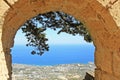 View of Kyrenia from Saint Hilarion Castle, Cyprus Royalty Free Stock Photo