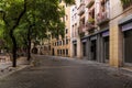 View of L`Allada Vermell street in Barcelona Royalty Free Stock Photo