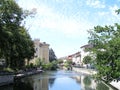 View of L\'Isle sur la Sorgue, town in Provence, France. River Sorgue The town is famous antiques and water mills