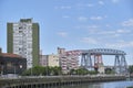 View of La Boca and the Transbordador Bridge, in Buenos Aires, Argentina