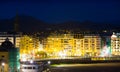 View of La Concha beach in night at San Sebastian Royalty Free Stock Photo