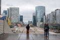 View of La Defense buildings, a major business district of the city, Paris, France Royalty Free Stock Photo