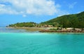 View of La Digue island from the side of the ocean