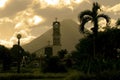 La Fortuna Church and Arenal Volcano Royalty Free Stock Photo