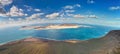 Panorama of La Graciosa Island, Lanzarote island - Canary Islands - Spain