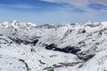 The view from La Grande Motte, Winter ski resort of Tignes-Val d Isere, France Royalty Free Stock Photo