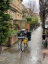 View of La Poste French postal service delivery bike