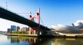 View of La Salve Bridge and Guggenheim Museum. Bilbao Royalty Free Stock Photo