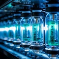 View of lab centrifuge tubes Action Scene. Close-up of labeled centrifuge tubes in a rack Background. Generative AI Royalty Free Stock Photo