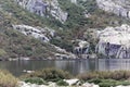 View on the Lac de Melo in the Restonica valley in Corsica Royalty Free Stock Photo