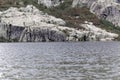 View on the Lac de Melo in the Restonica valley in Corsica Royalty Free Stock Photo