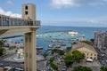 View of Lacerda Elevator and All Saints Bay Baia de Todos os Santos in Salvador Bahia, Brazil Royalty Free Stock Photo