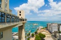 View of the Lacerda Elevator and the Todos os Santos Bay in Salvador, Bahia, Brazil Royalty Free Stock Photo