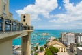 View of the Lacerda Elevator and the Todos os Santos Bay in Salvador, Bahia, Brazil Royalty Free Stock Photo