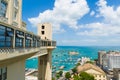 View of the Lacerda Elevator and the Todos os Santos Bay in Salvador, Bahia, Brazil Royalty Free Stock Photo